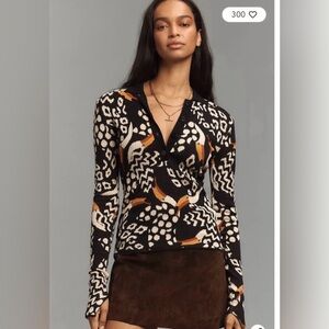 FARM Rio Black Pattern Knit Cardigan – XS – NWT – $180 Retail